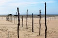 Fence made of tree branches, delimited area on the coast near the beach, typical of the coast of northeastern Brazil.